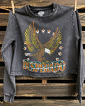 Desperado Acid Washed Cropped Sweatshirt
